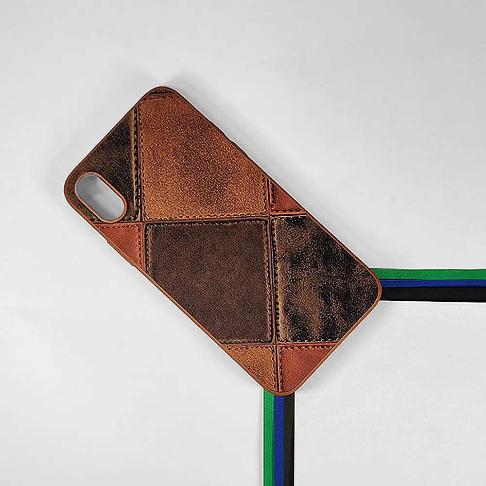 iPhone X|XS Leather Texture Premium Back Case (Brown)