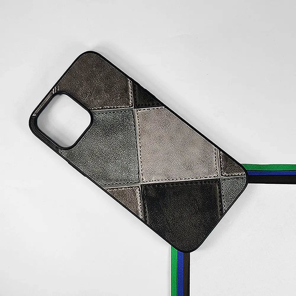 iPhone 14 Pro Max Leather Texture Premium Back Case (Black)