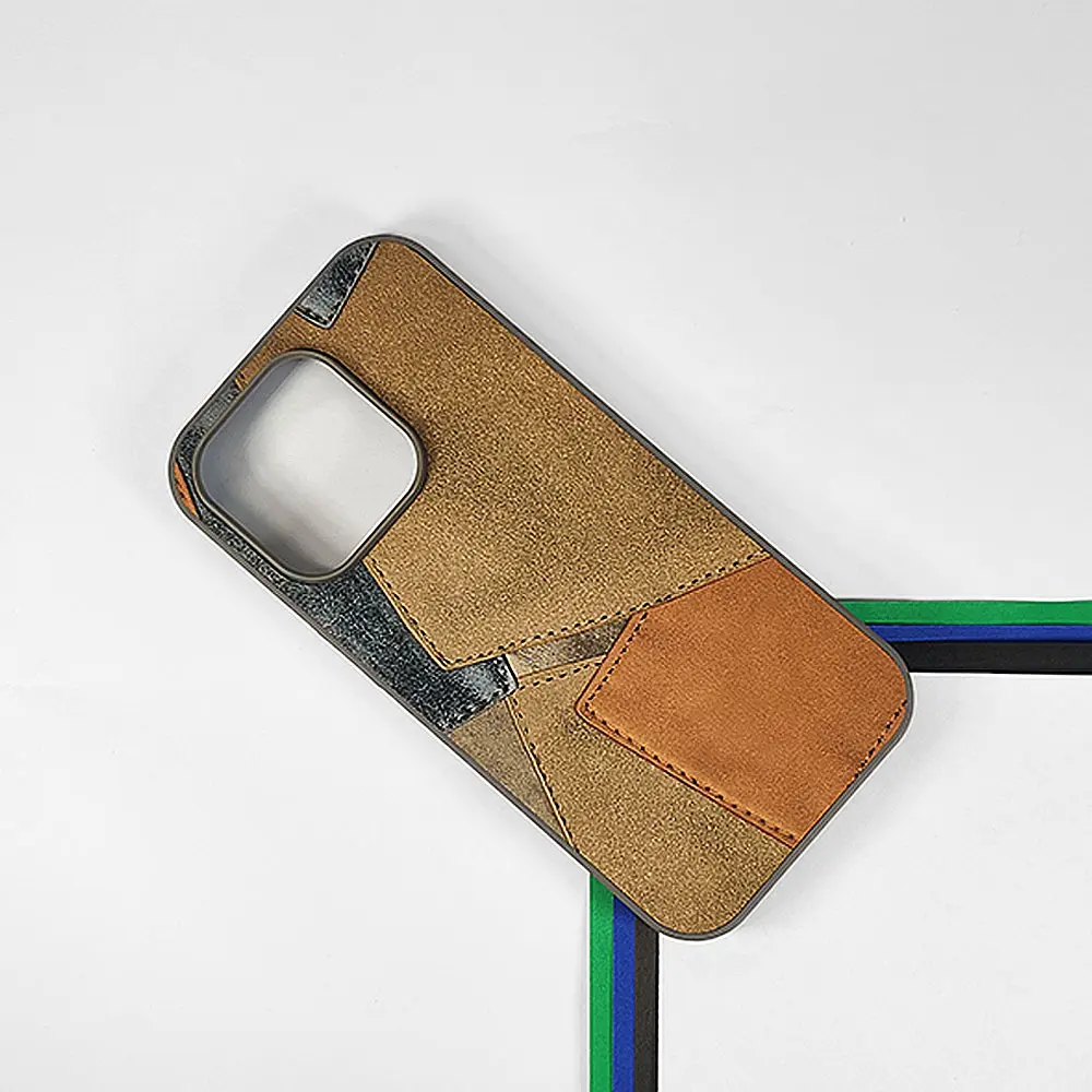 iPhone 16 Pro Leather Texture Premium Back Case (Gray) 