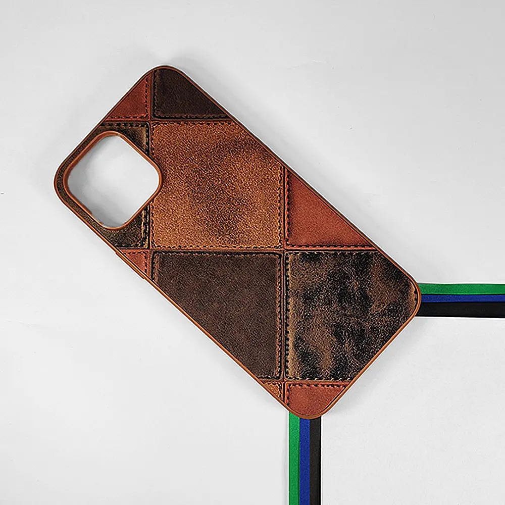 [PO33BIP13PMAX-5-13] iPhone 13 Pro Max Leather Texture Premium Back Case (Brown)