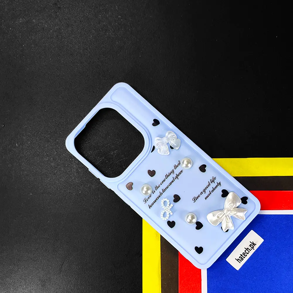 Infinix Hot 40i|Smart 8|Smart 8 Pro |Tecno Pop 8|Spark 20C|Spark 20 Bow Ladies Fancy Soft Silicone Back Case (Sky Blue)