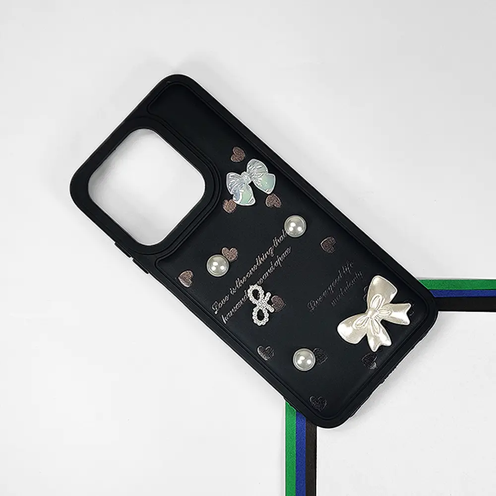 Tecno POP 9|Spark GO 1 Bow Ladies Fancy Soft Silicone Back Case (Black)