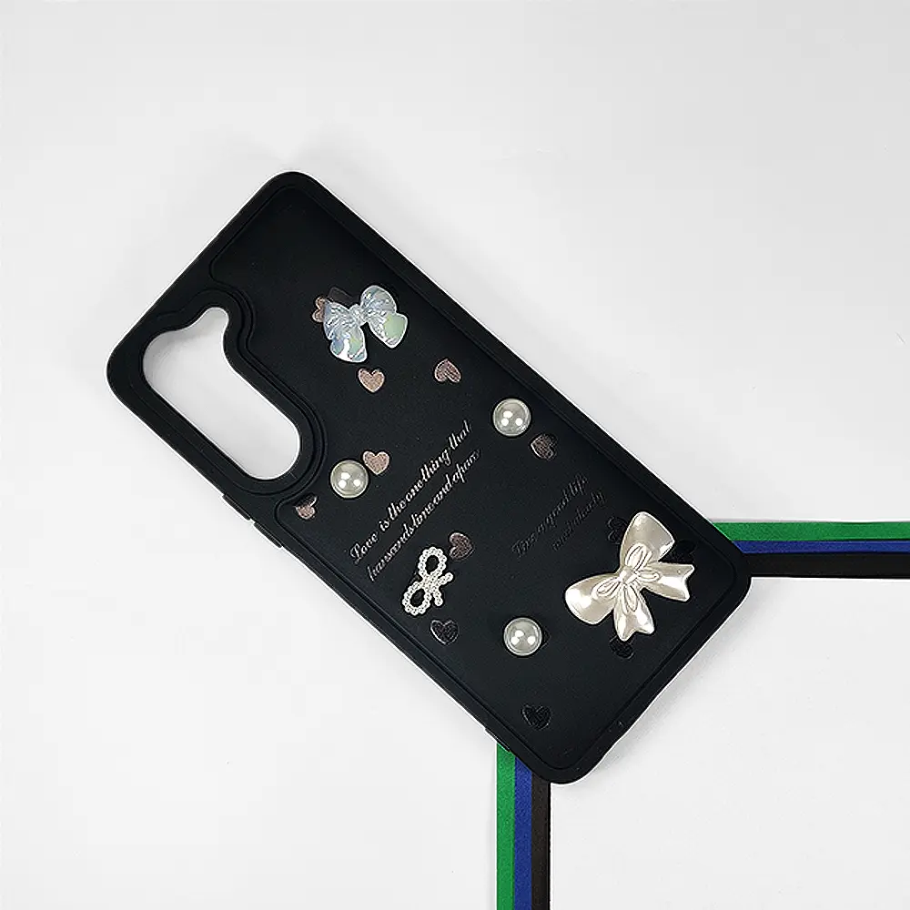 Vivo Y04 4G|Y19e 4G Bow Ladies Fancy Soft Silicone Back Case (Black)