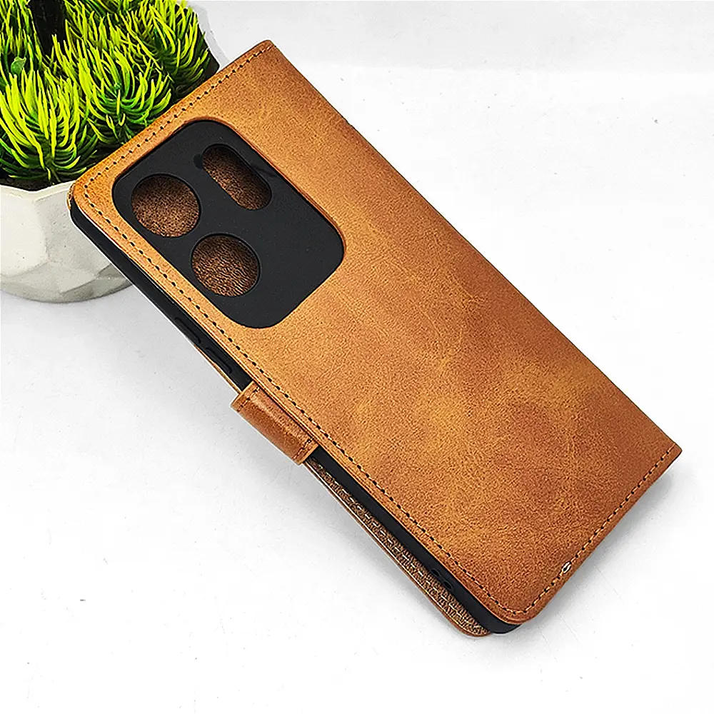 Infinix Zero 30 4G NMT Premium Luxuary Leather Book Case (Golden)
