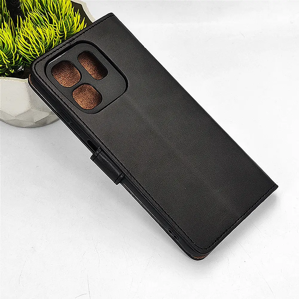 Infinix HOT 50i|Smart 9|Smart 9 HD NMT Premium Luxuary Leather Book Case (Black)