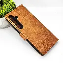 Samsung A55 5G NMT Premium Luxuary Leather Book Case (Golden)