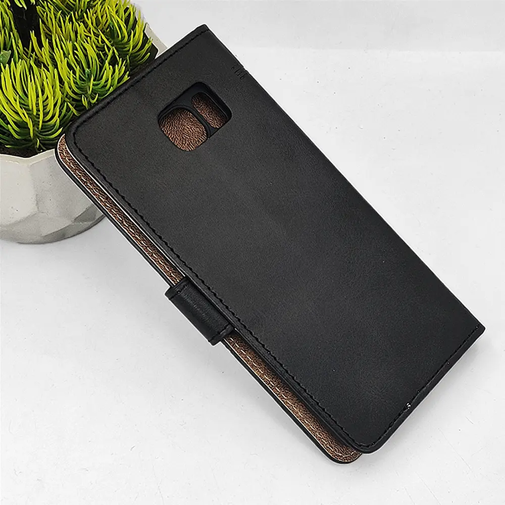 Samsung S7 Edge NMT Premium Luxuary Leather Book Case (Black)