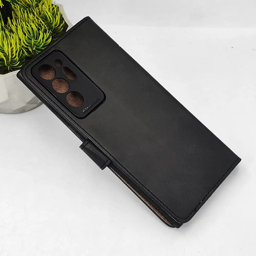 [PO42FBSNOT20U-4-2] Samsung Note 20 Ultra NMT Premium Luxuary Leather Book Case (Black)