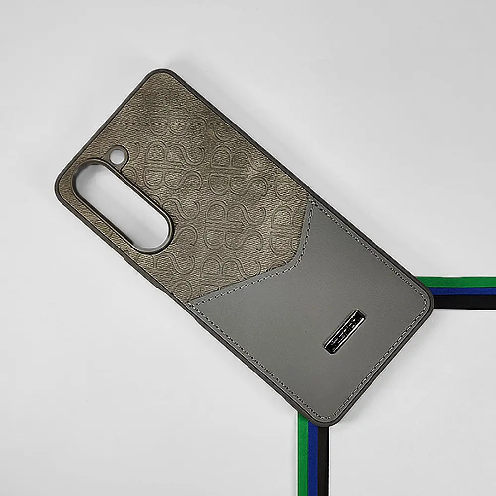 Vivo Y04 4G|Y19e 4G Logo Leather Pocket|Card Holder Back Case (Gray