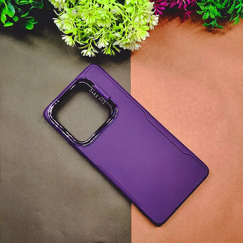 Redmi 13 Case Pro Camera Stand Soft Silicone Back Case (Purple)