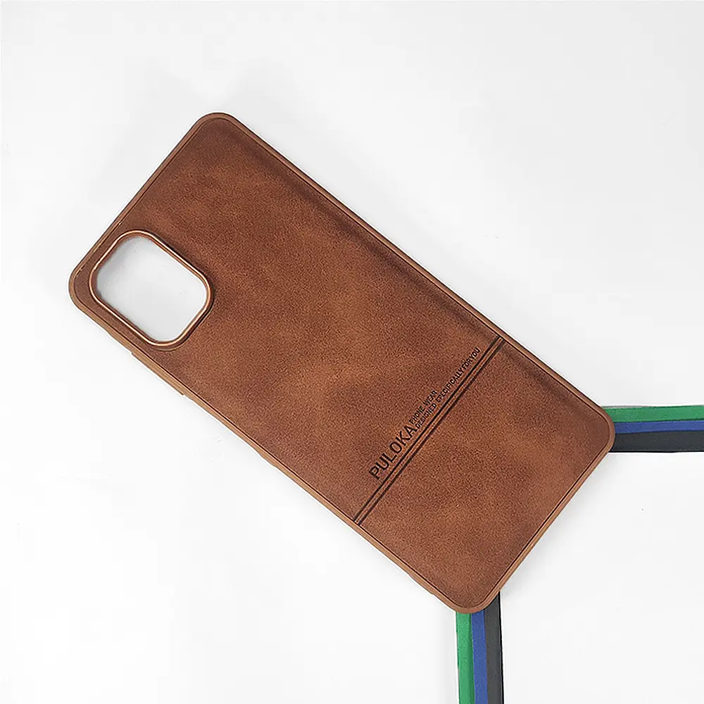 Samsung Galaxy A06 PULOKA Logo Luxuary Leather Back Case (Brown)