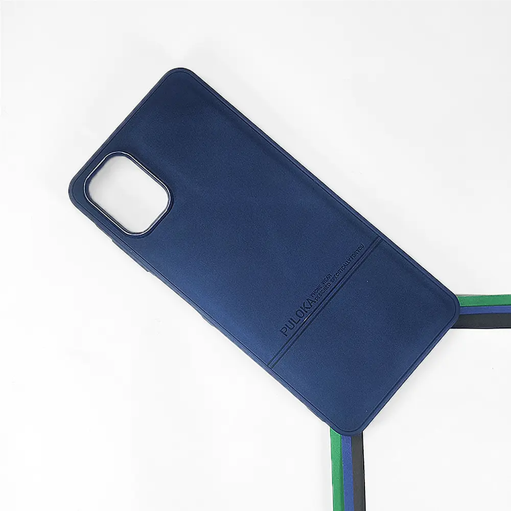 Samsung Galaxy A06 PULOKA Logo Luxuary Leather Back Case (Navy Blue)