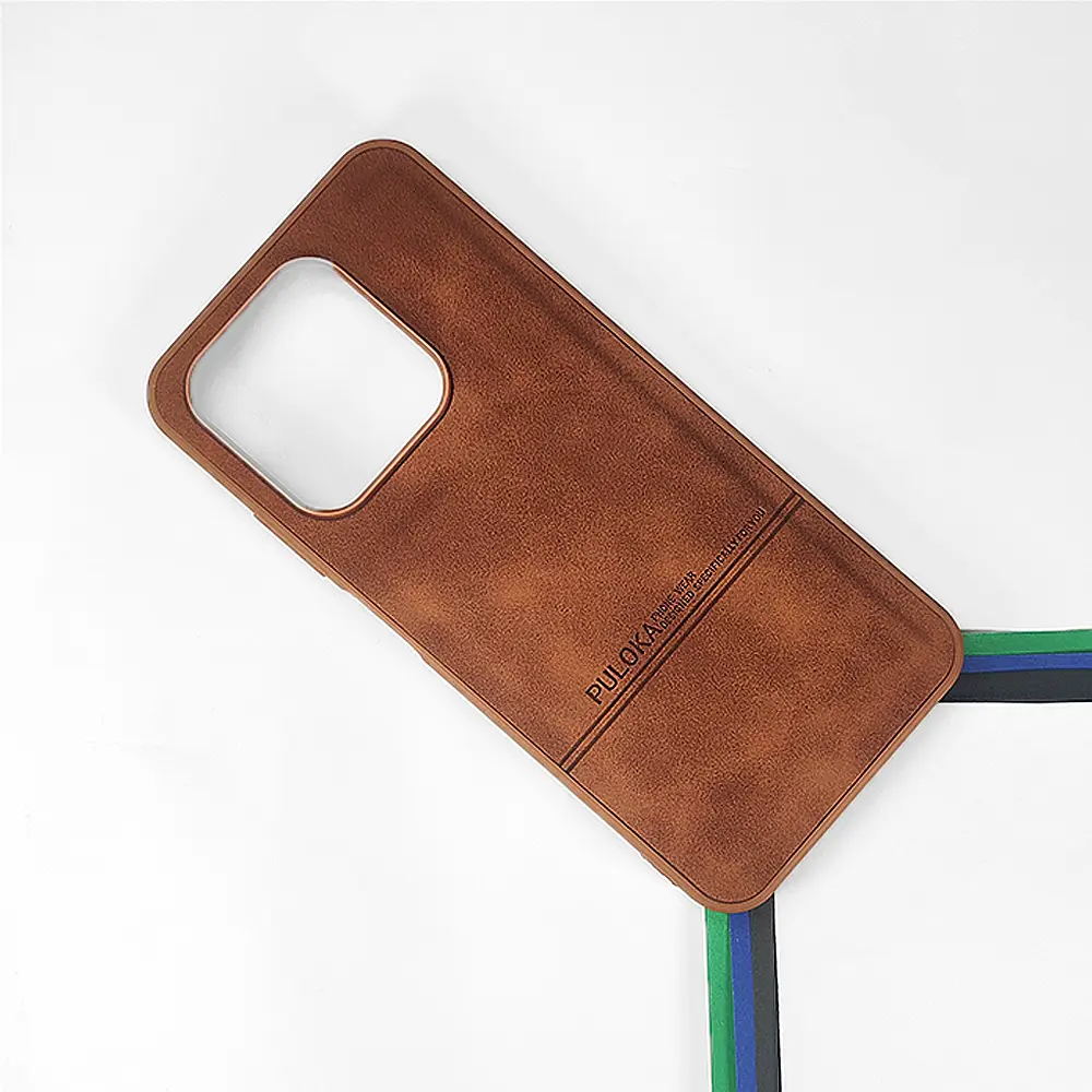 Infinix Hot 50i|Smart 9|Smart 9 HD PULOKA Logo Luxuary Leather Back Case (Brown)