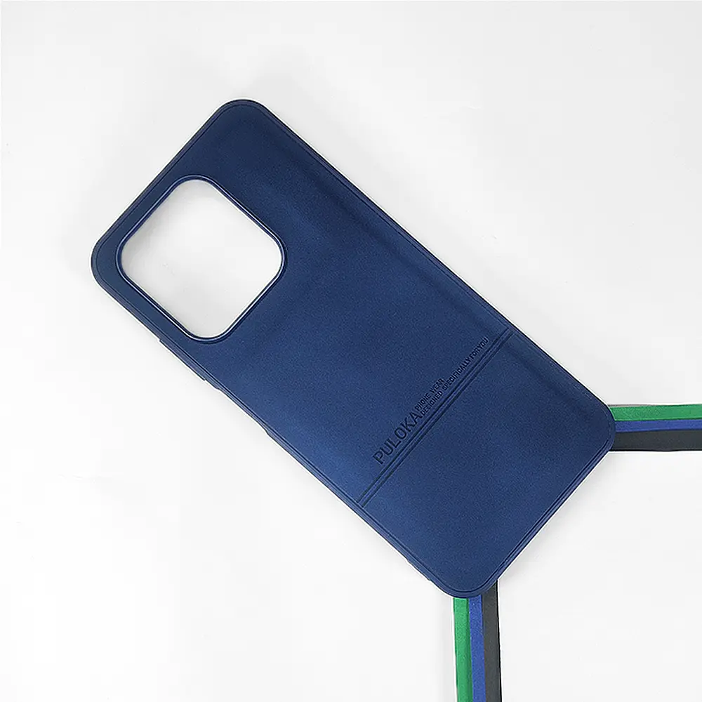 Infinix Hot 50i|Smart 9|Smart 9 HD PULOKA Logo Luxuary Leather Back Case (Navy Blue)