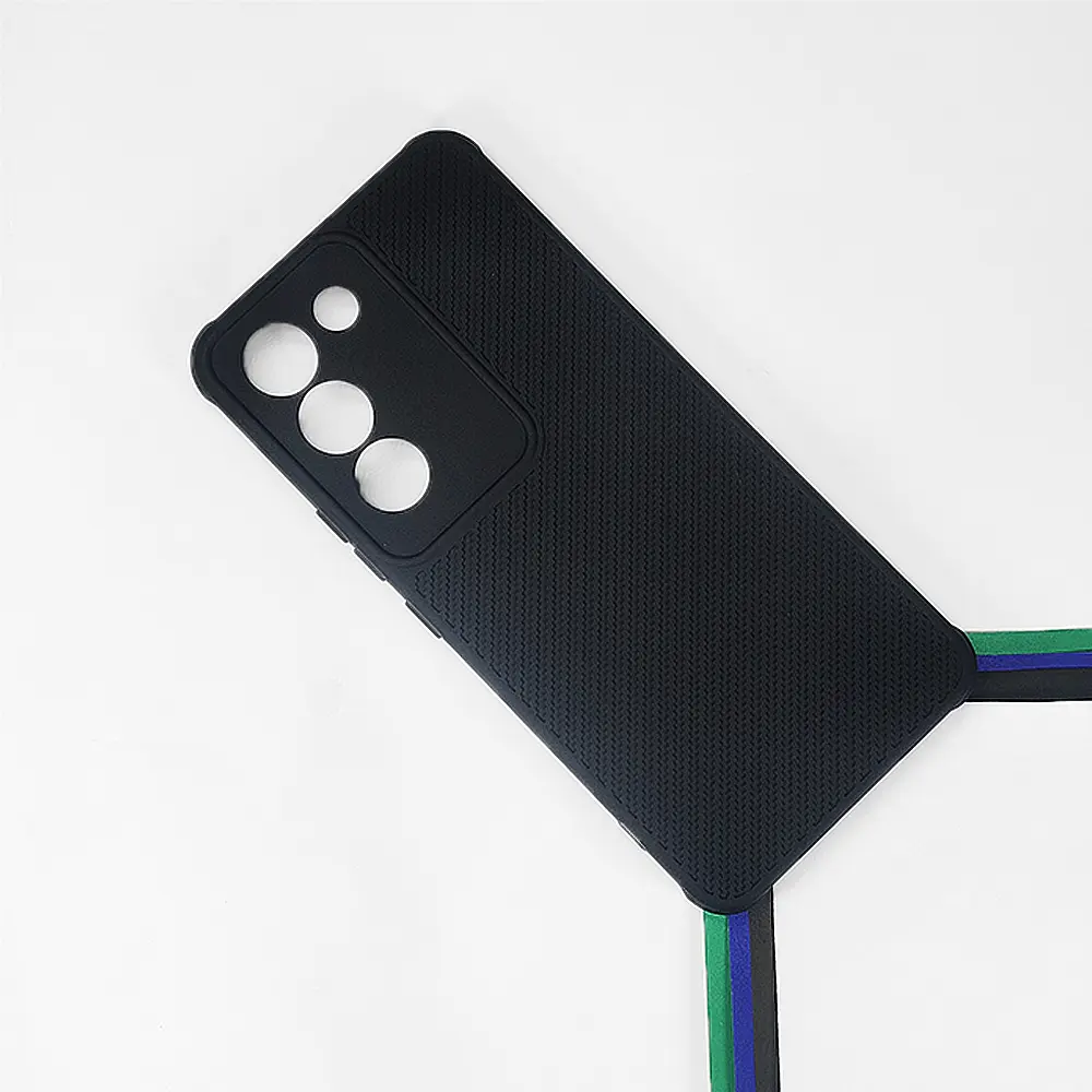 Vivo Y100|Y200E|V30 Lite 5G Carbon Texture Lining Soft Silicone Back Case (Black)