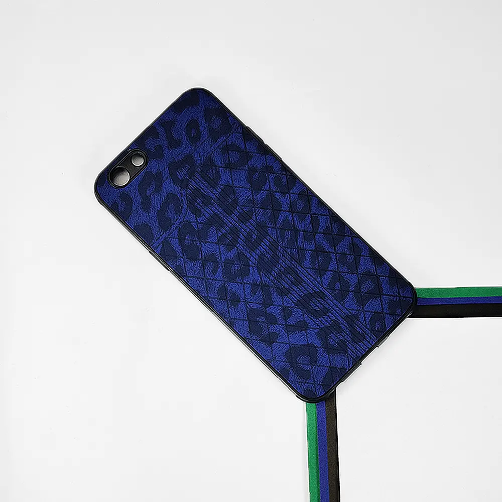 Oppo F3 Lining Leather Texture Back Case (Blue)