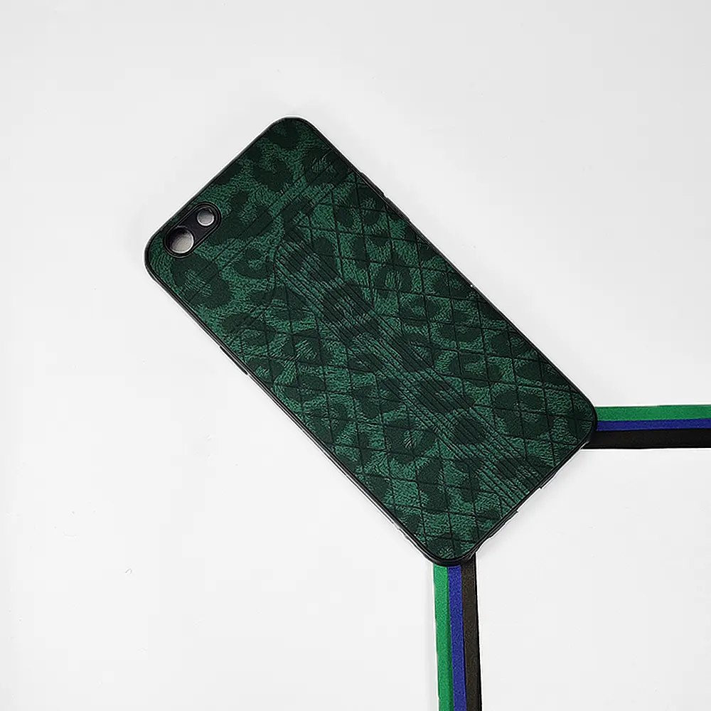 Oppo F3 Lining Leather Texture Back Case (Green)