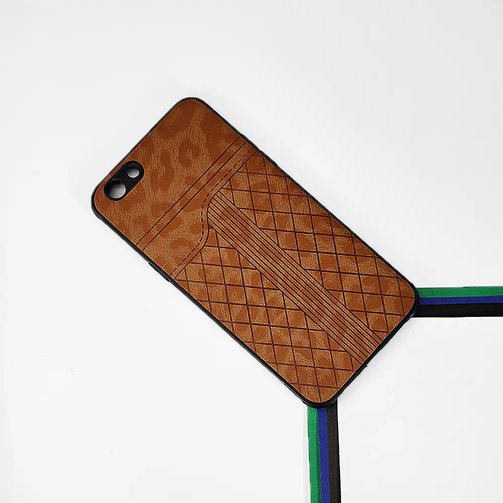 Oppo F3 Lining Leather Texture Back Case (Brown)