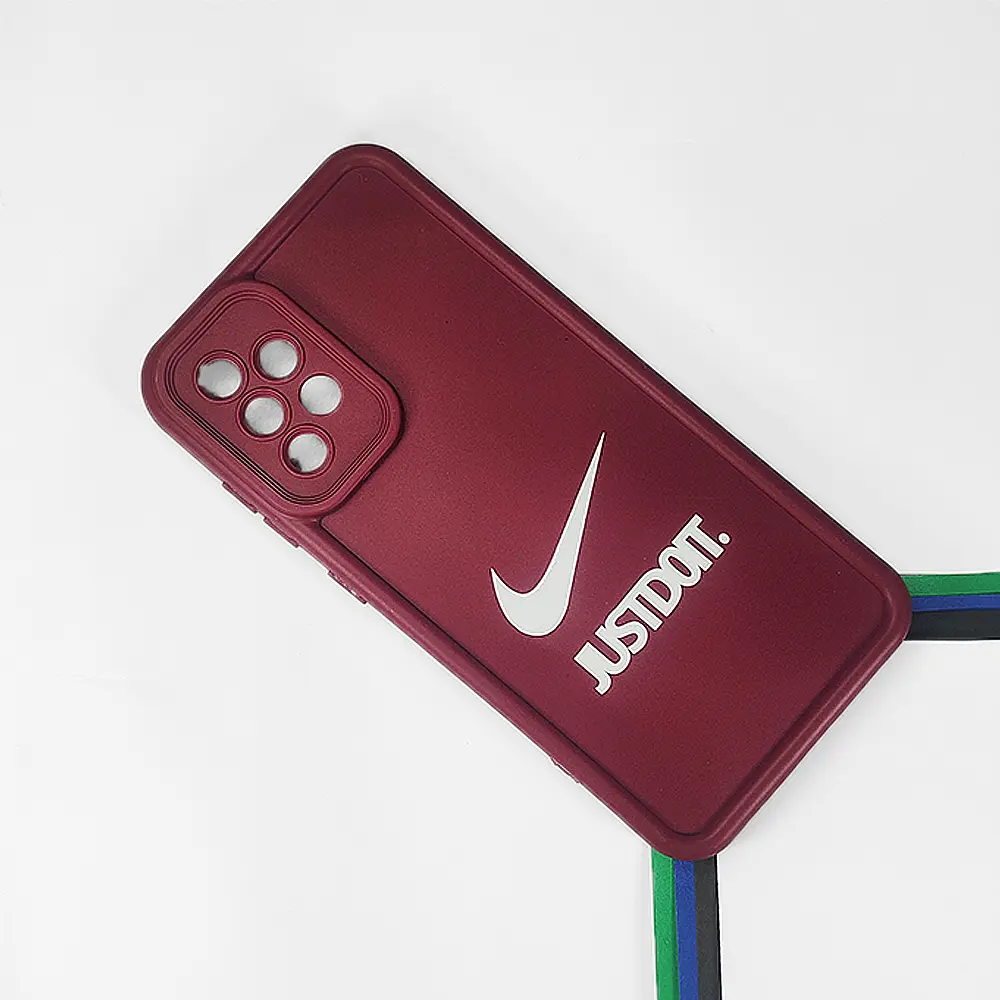 Samung Galaxy A72  Logo Soft Silicone Printed Back Case (Maroon)