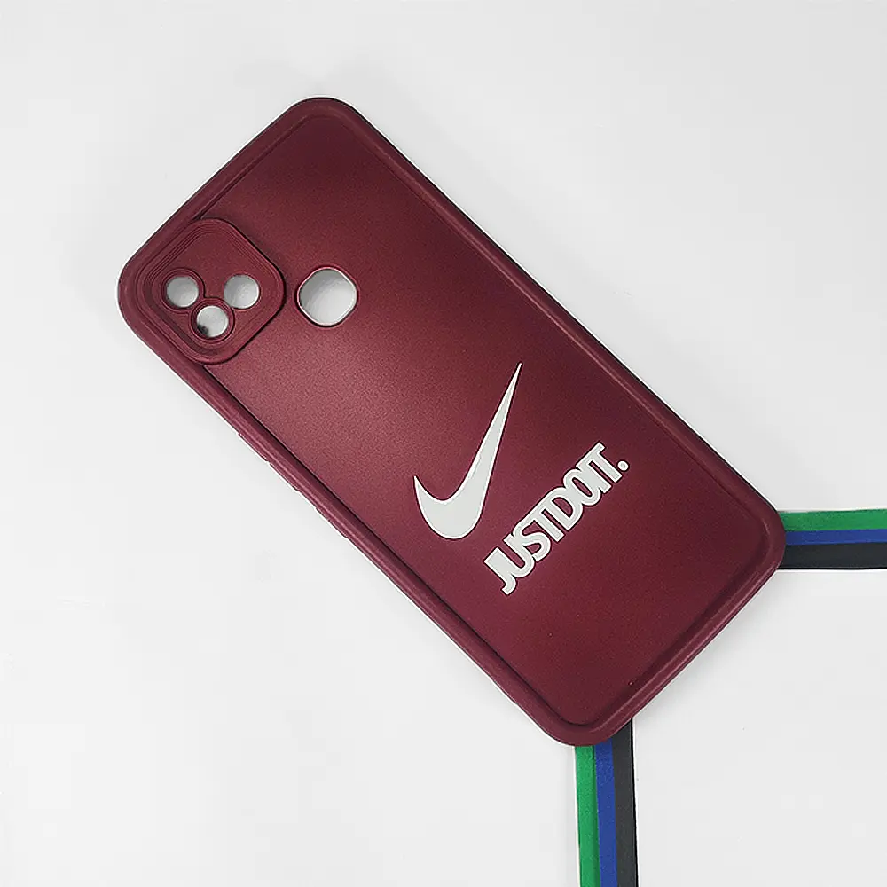 Infinix Hot 10i & Smart 5 Pro Logo Soft Silicone Printed Back Case (Maroon) 
