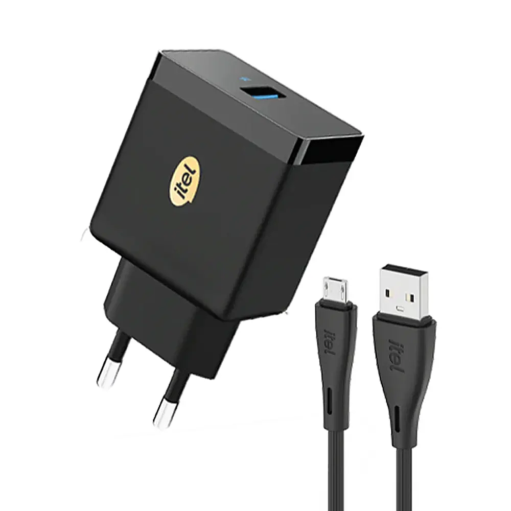 Itel ICW-123 2.4A USB Port Charging Adapter With Micro Cable