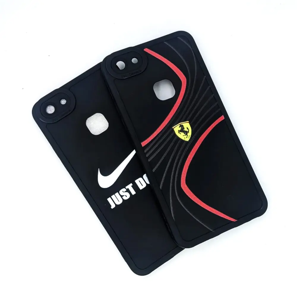 Vivo Y83 Soft Silicone Printed Back Case (Black)   