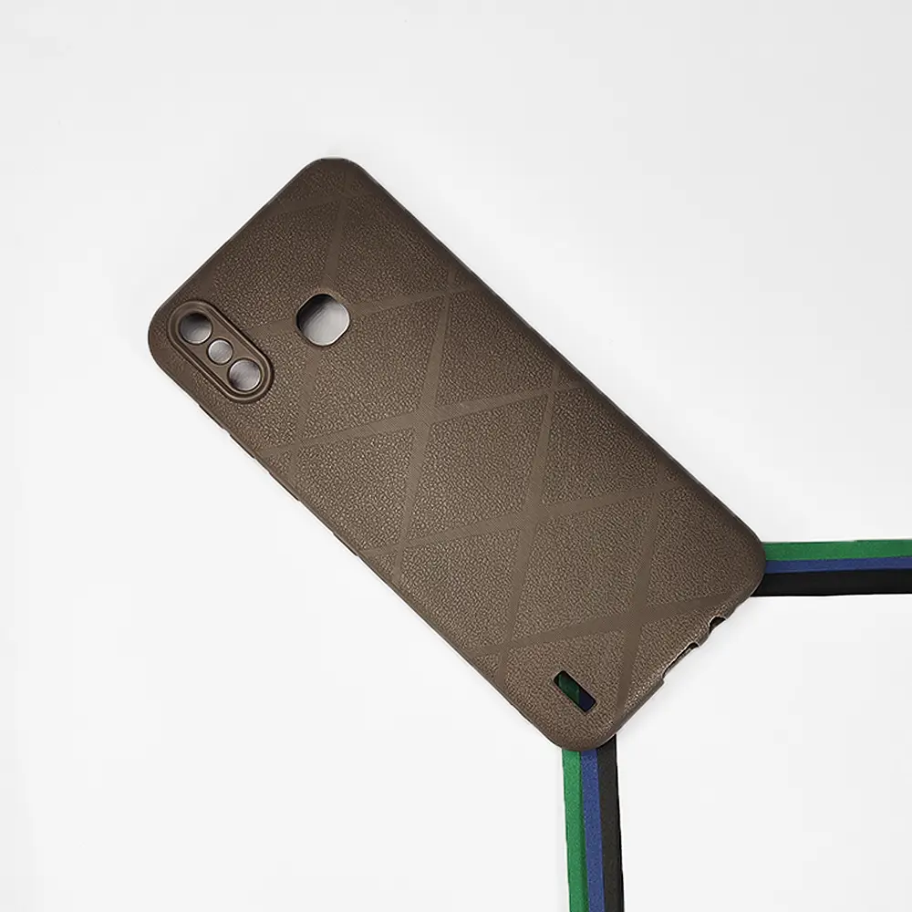 Infinix Smart 4 PU Leather Texture Skin Surfer Soft Silicone Back Case (Brown)
