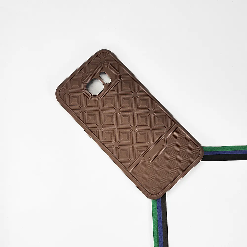 Samsung Galaxy S7 Edge Soft Silicone Back Case (Brown)