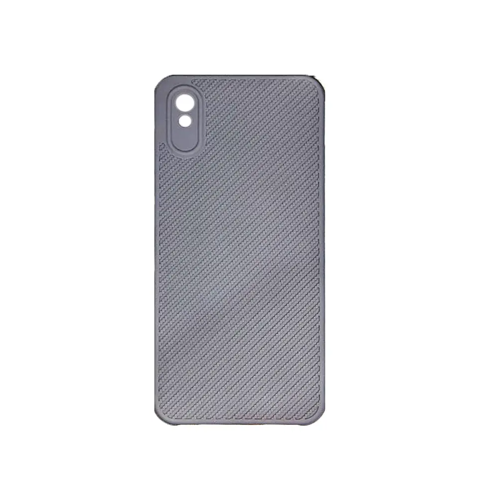 Redmi 9A Carbon Texture Lining Soft Silicone Back Case (Gray)