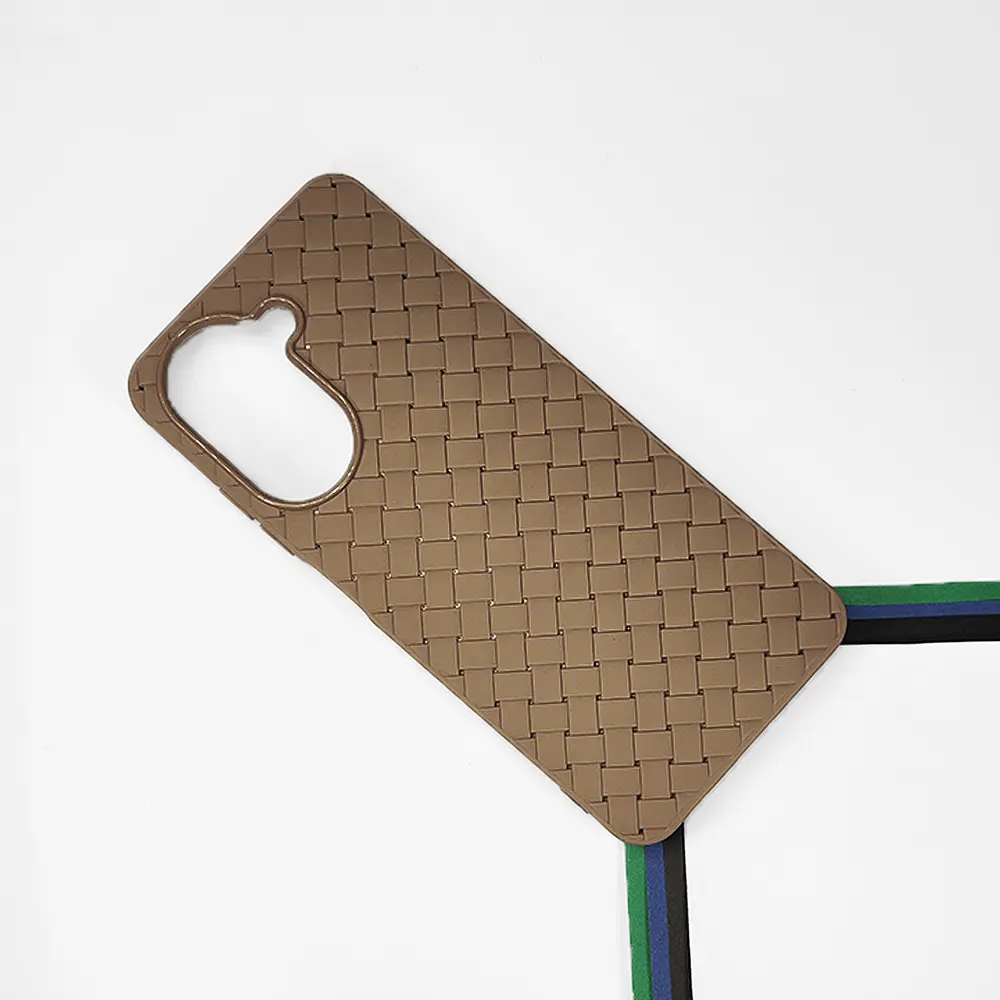 Xiaomi Redmi A5 4G|Poco C71 4G Woven With Leather Feel Soft Silicone Back Case (Desert Titanium)