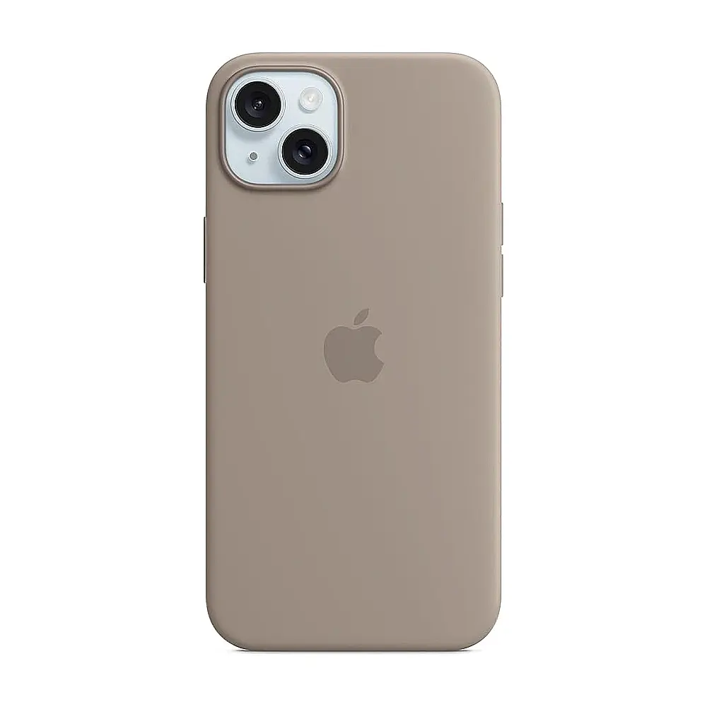iPhone 15 Plus|iPhone 14 Plus Original Official Soft Silicone Back Case (Titanium)