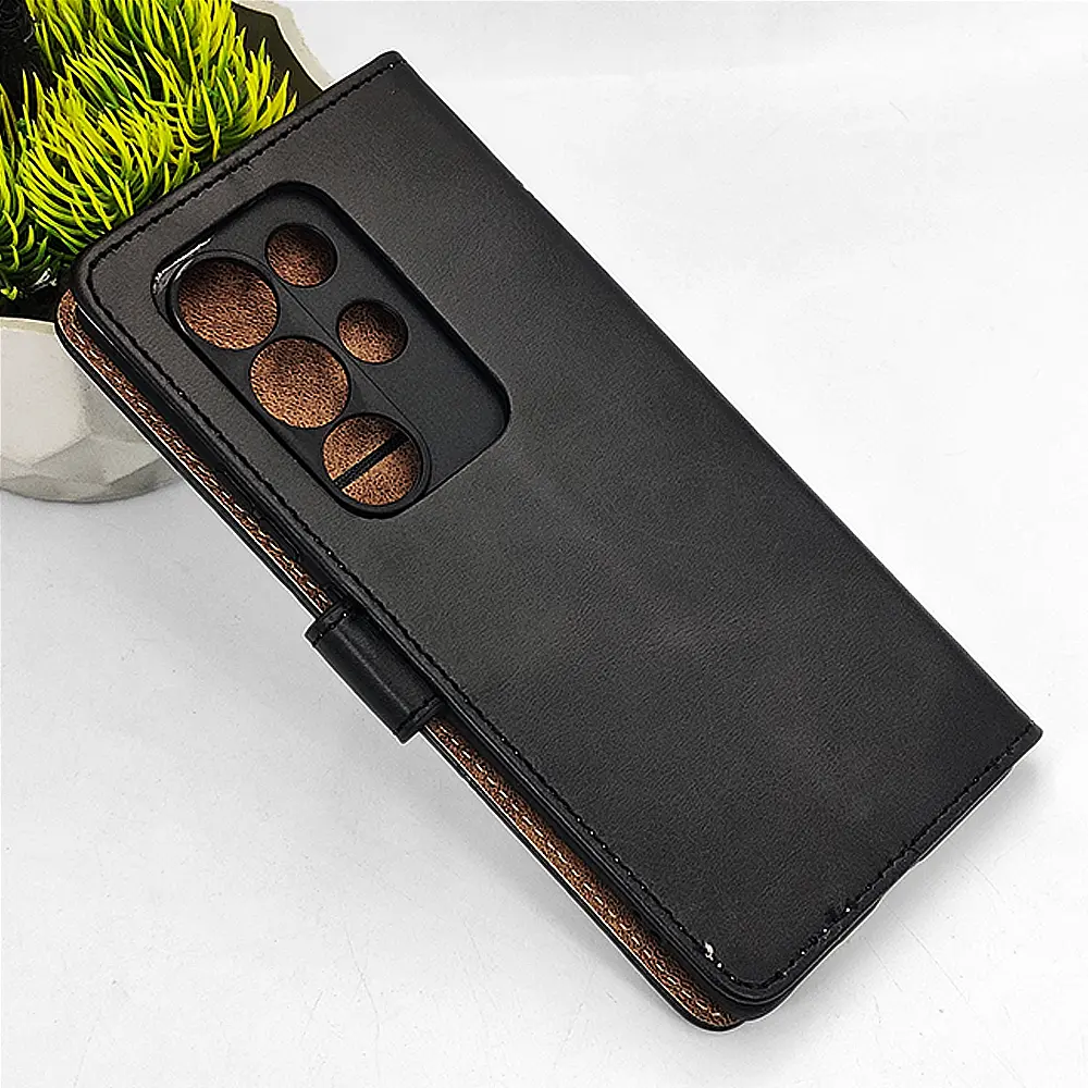 iTel S25 Ultra 4G NMT Premium Luxuary Leather Book Case (Black)