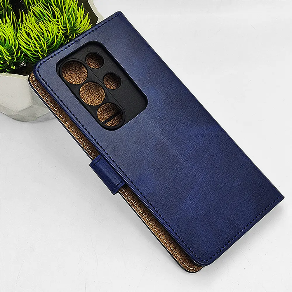 iTel S25 Ultra 4G NMT Premium Luxuary Leather Book Case (Navy Blue)