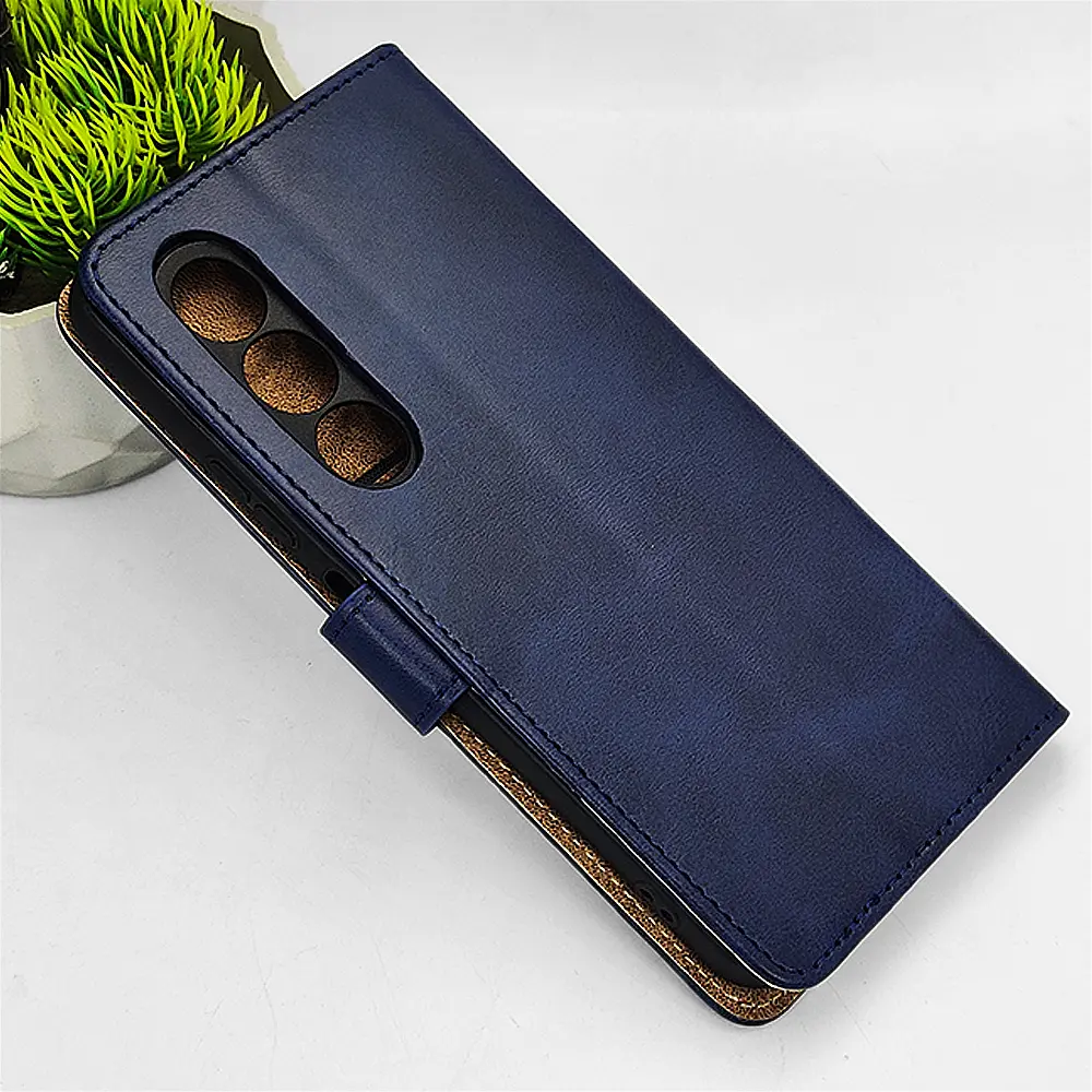 iTel S25 4G NMT Premium Luxuary Leather Book Case (Navy Blue)