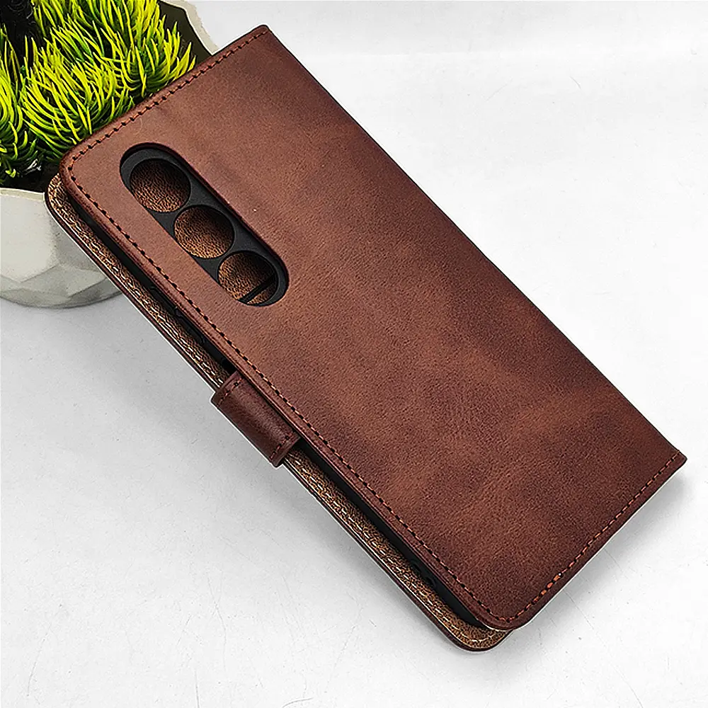 iTel S25 4G NMT Premium Luxuary Leather Book Case (Dark Brown)