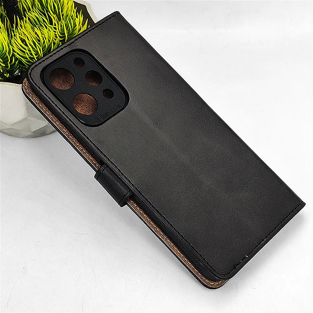 [PO42FBMI12-4-2] Xiaomi Redmi 12 4G|5G|Note 12R NMT Premium Luxuary Leather Book Case (Black)