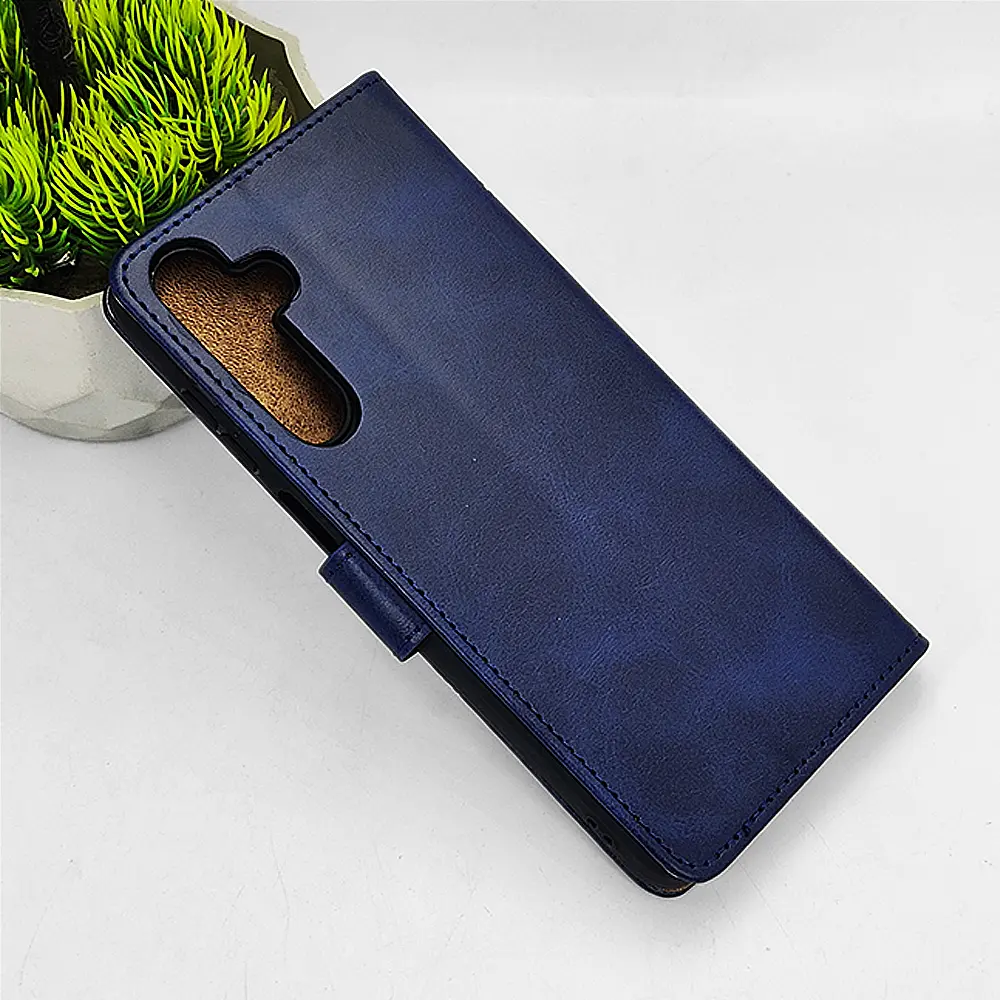 [PO42FBSA16-4-17] Samsung A16 5G NMT Premium Luxuary Leather Book Case (Navy Blue)