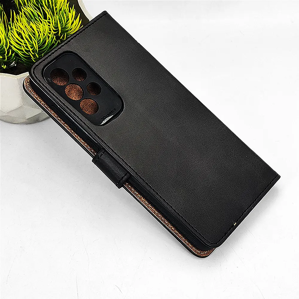 [PO42FBSA33 5G-4-2] Samsung Galaxy A33 5G NMT Premium Luxuary Leather Book Case (Black)