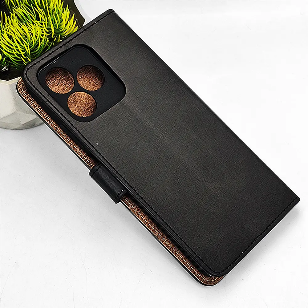 Oppo Realme C51|C53|Note 50|Sparx Neo 8 Pro NMT Premium Luxuary Leather Book Case (Black)