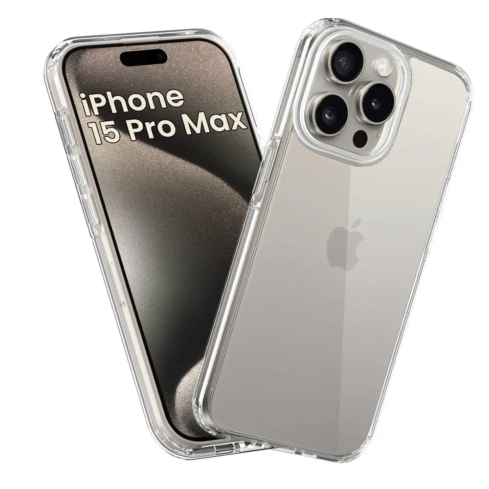 [PO7BIP15PRMAX-7] iPhone 15 Pro Max Berlia Clear Hard Transparent|TPU Back Case