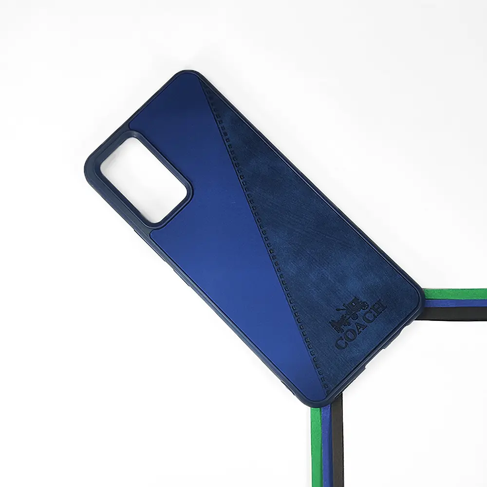 Oppo F19|A195|A74 Coach Leather Back Case (Blue)