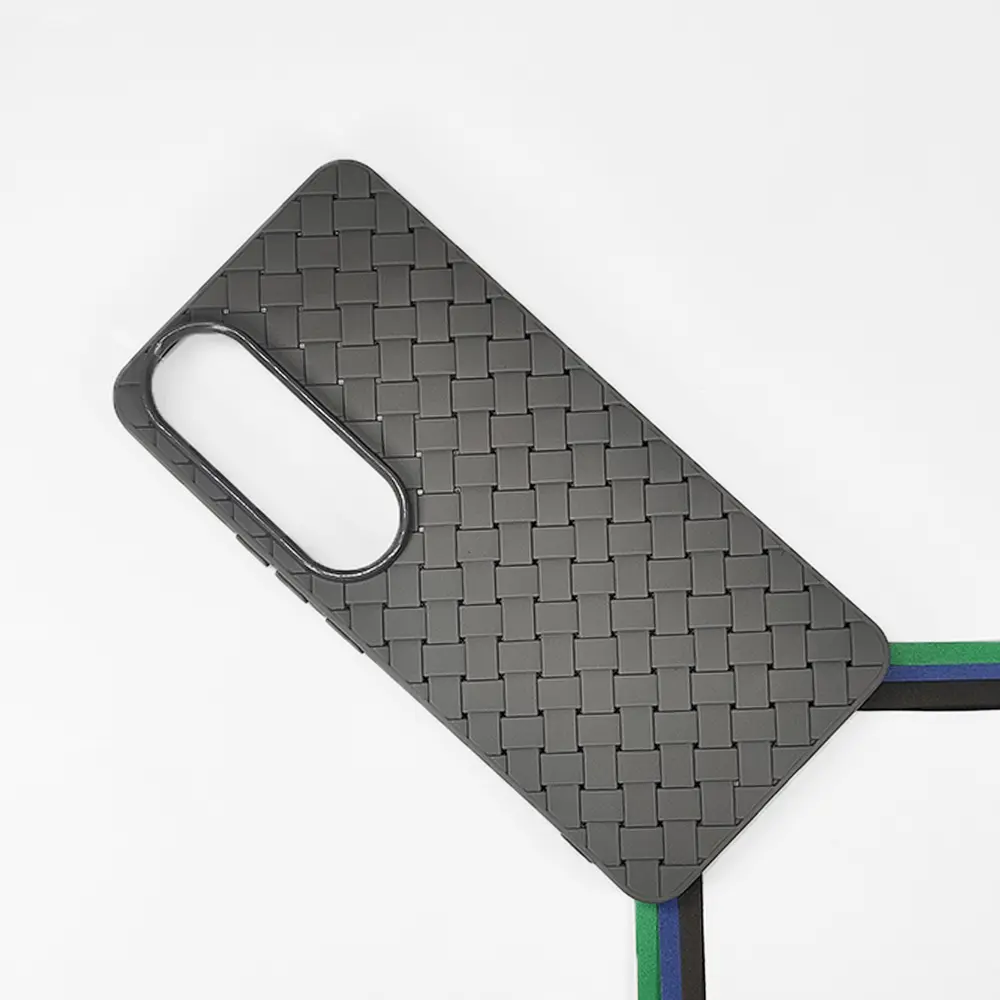 Vivo V50 Lite 4G|5G GW Woven With Leather Feel Soft Silicone Back Case (Gray)