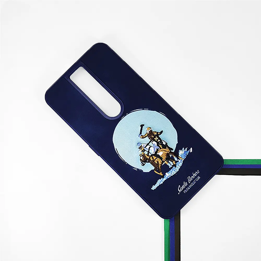Oppo F11 Pro 4G Velvet Embroidery Santa Barbara Polo Racquet Club Back Case (Navy Blue)