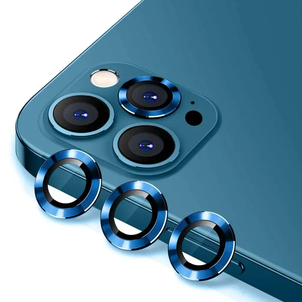 [PL14IP12PR-5-3] iPhone 12 Pro Armour Blue Camera Rings - Stylish Protection & Design