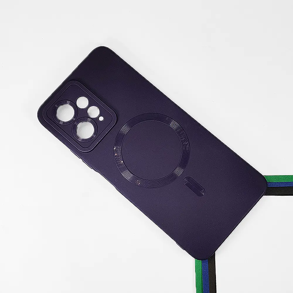 Xiaomi Redmi Note 12 Soft Silicone Magsafe Logo Back Case (Purple)