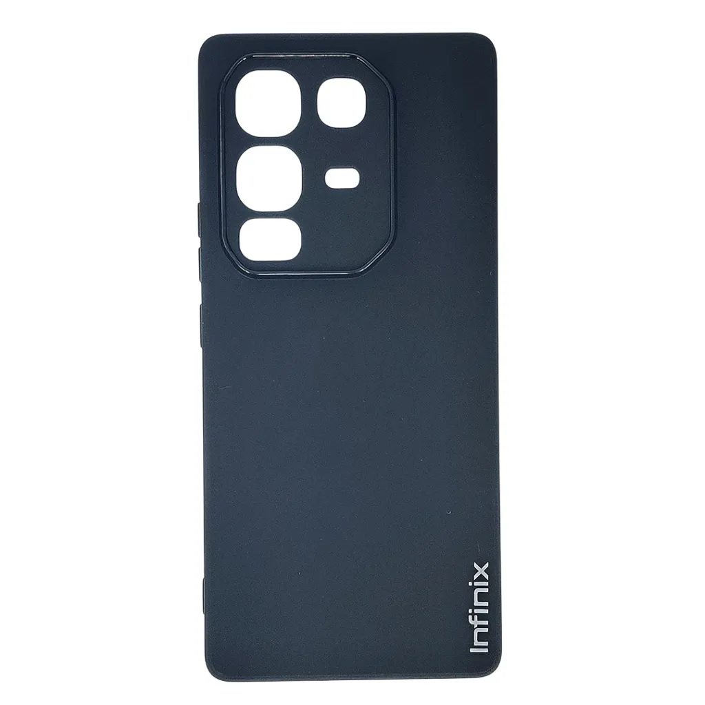 [PO14BINOT50PR-5-2] Infinix Note 50 Pro|Note 50 4G Branded indicating Logo Soft Silicone Matte Paper Back Case (Black)