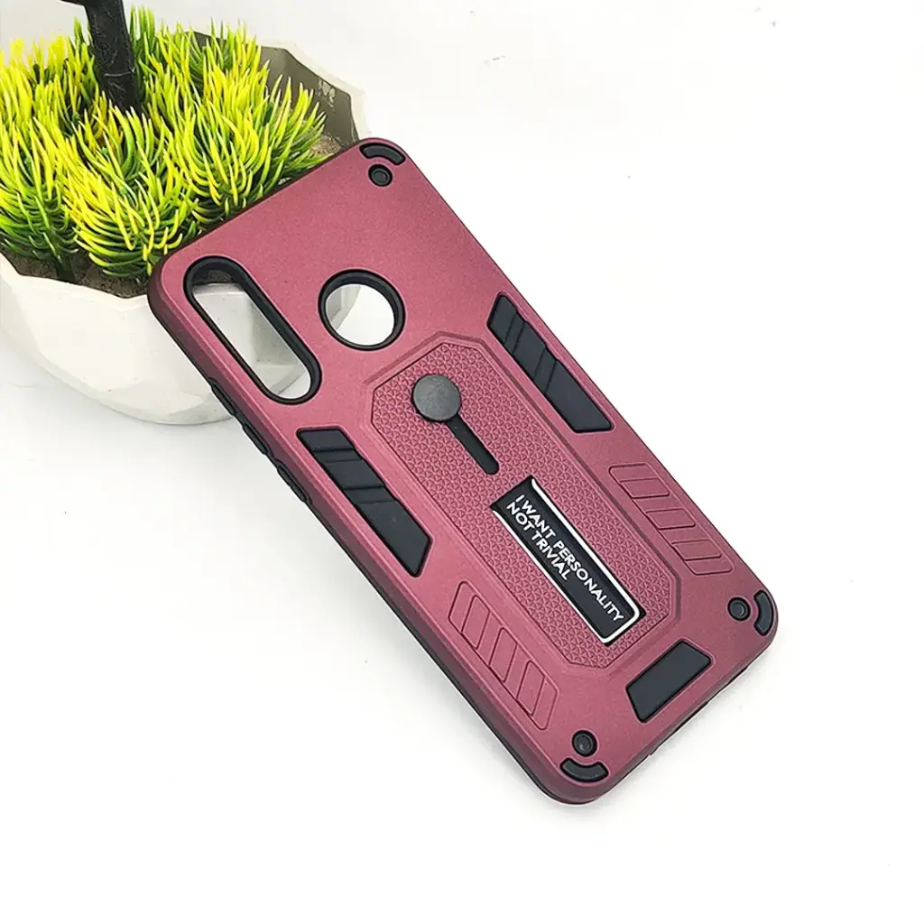 Huawei P30 Lite Armour Strip & Stand Back Case (Maroon)