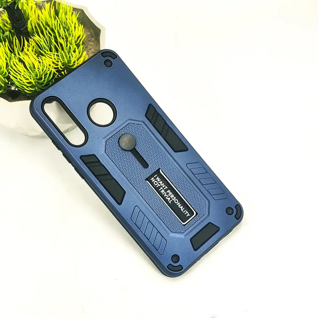 Huawei P30 Lite Armour Strip & Stand Back Case (Navy Blue)