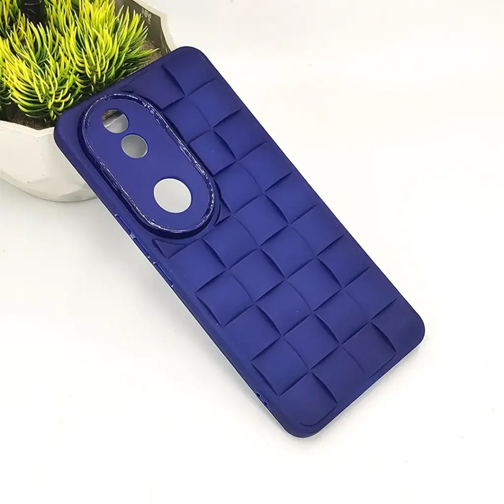 Vivo V50 5G 3D Cube Waves Puffer Soft Silicone Back Case (Purple)