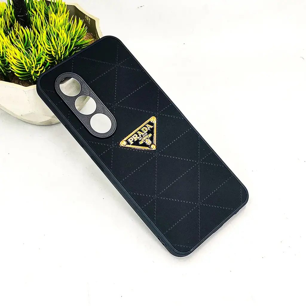  iTel S25 4G PRADA Logo Leather Texture Mobile Back Case (Black)